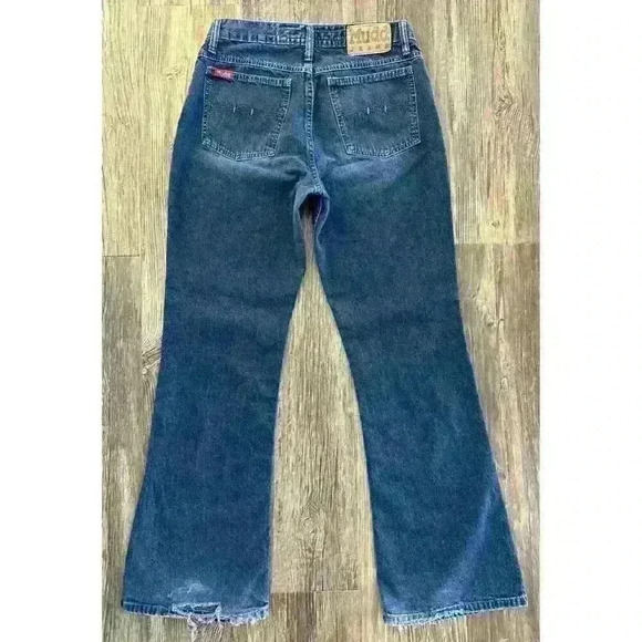 Vtg Y2K Mudd Jeans Womens Juniors Size 11 Dark Wash Mid-Rise Bootcut *Read* - Picture 3 of 16